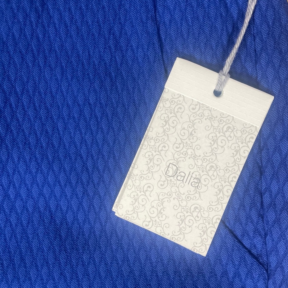 NWT Dalia Royal Blue Textured Ankle Pants (DM) - Picture 8 of 10